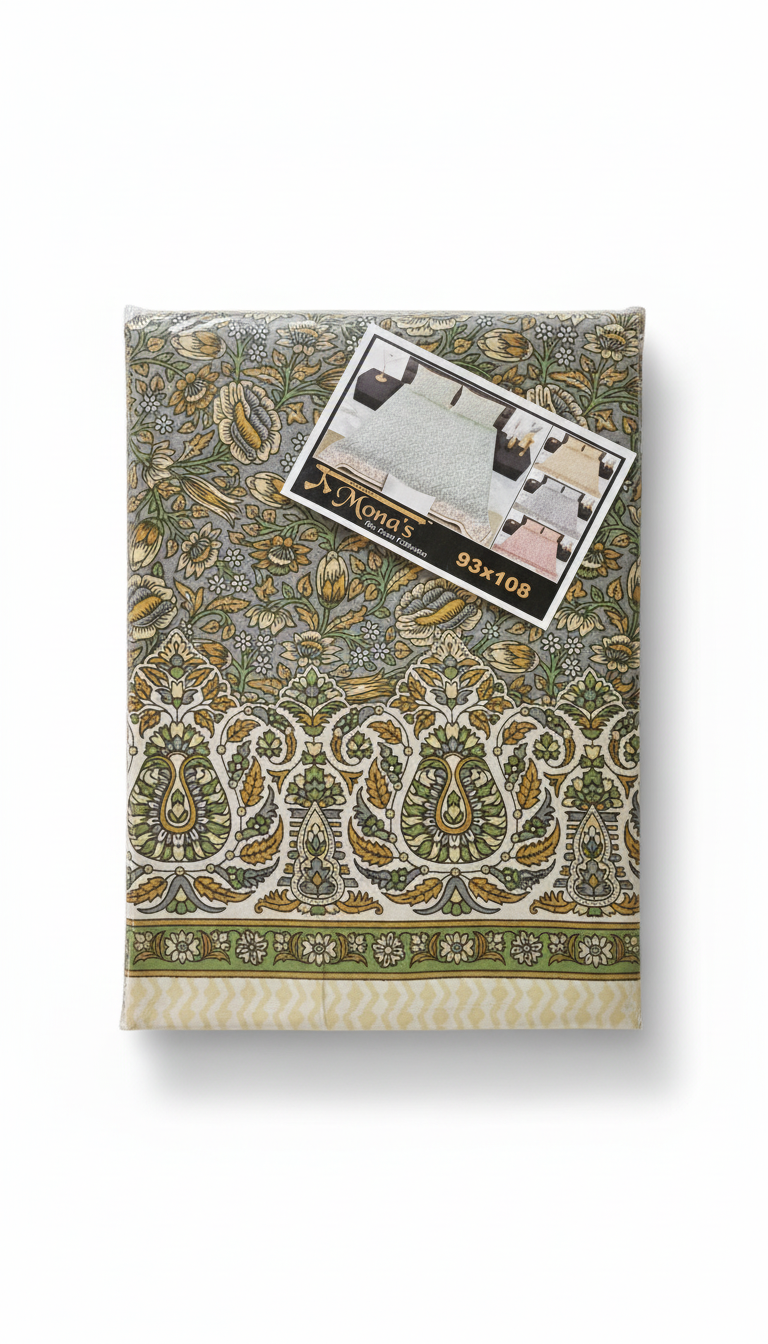 Mona Pure Cotton Bedcover Set Olive